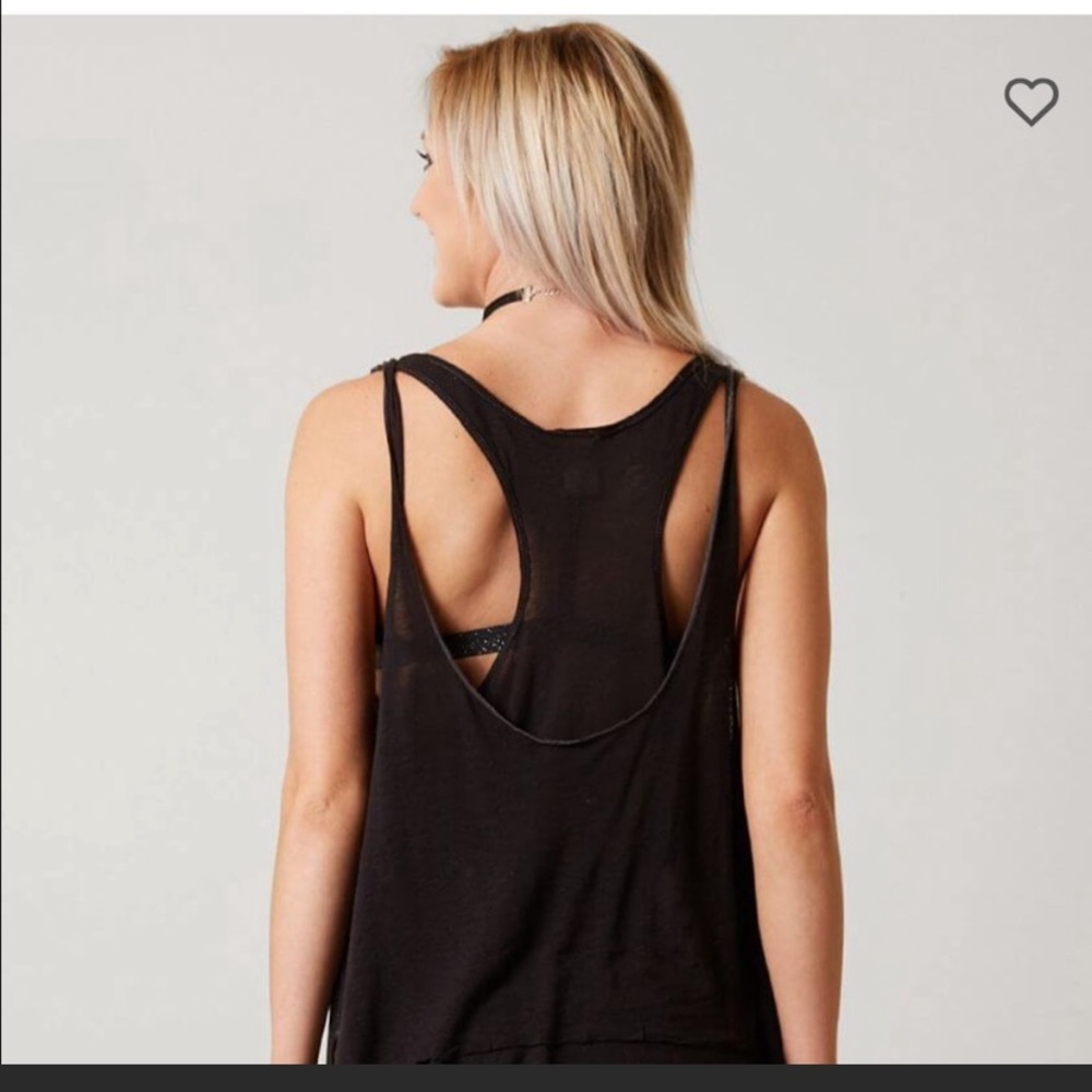 NWT Free People Karmen Racerback Tank black